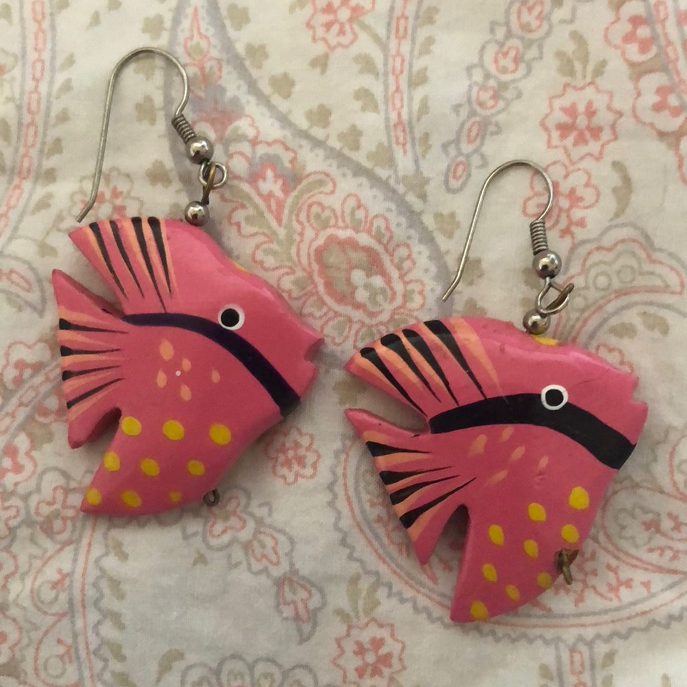 Pink Fish Earrings 🐠
